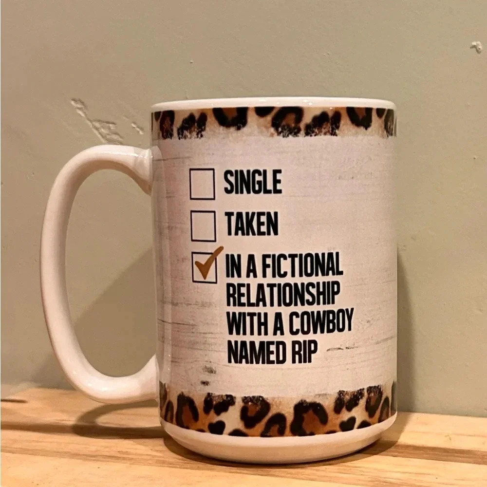 Ceramic Mug for “YELLOWSTONE” fans. White with cheetah print accents. NWTS! - Picture 5 of 6